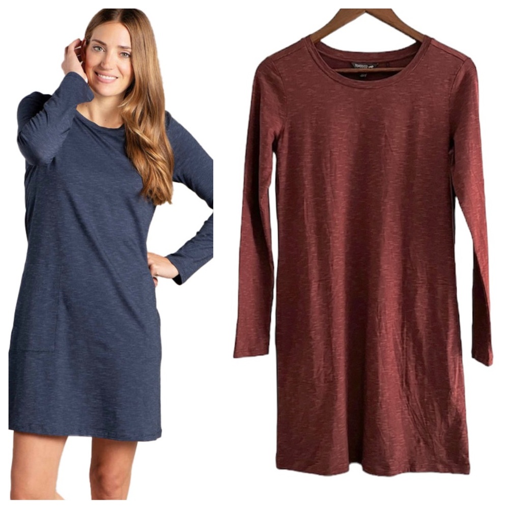 Toad & Co Tencel Blend  Windmere II Long Sleeve Dress Sienna Orange XS